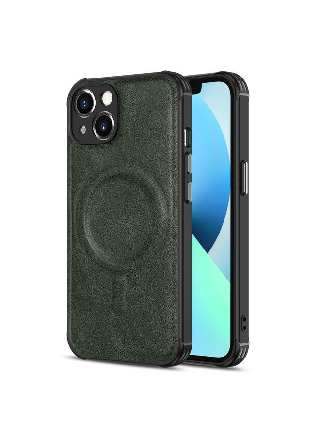 زبون جراب هاتف مغناطيسي من جلد البقر Crazy Horse لهاتف iPhone 13 - Image 1