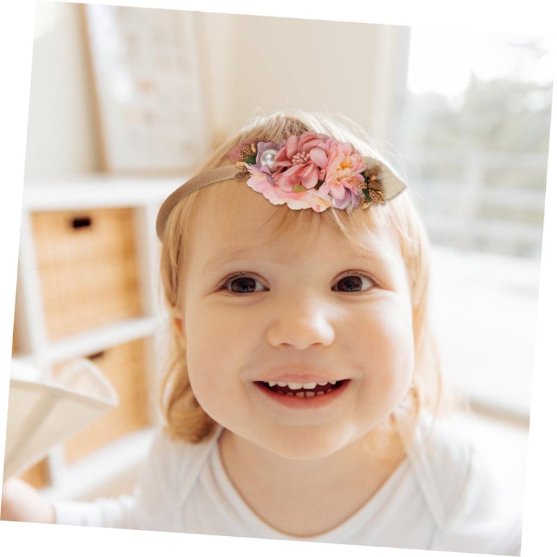Floral Hairband For Newborns Soft Photo Accessories 2 Pack White - Image 4
