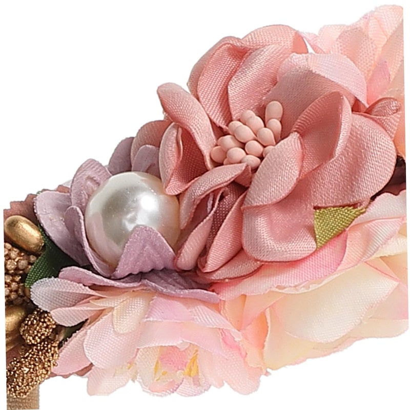 Floral Hairband For Newborns Soft Photo Accessories 2 Pack White - Image 5
