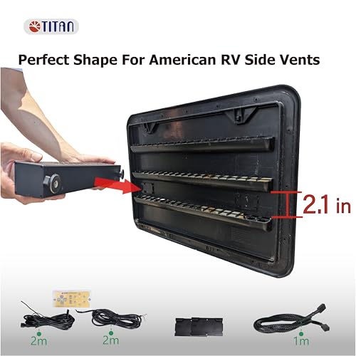 TITAN 12V DC RV Fridge Ventilation Cooling Fan, Perfect Shape For American RV Side Vents, Easy installation, Adjustable Temperature Settings, IP55 Waterproof TTC-SC60(A) - Image 4
