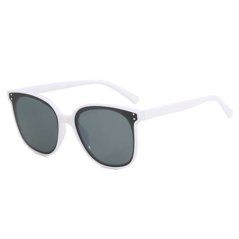 Generic New Unisex Fashion Sunglasses Trendy Street SnapVertical two-point white frame Gray piece Vertical two-point white frame Gray piece 
