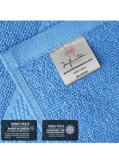 Infinitee Xclusives Infinitee Xclusives [12 Pack] Premium Blue Wash Cloths and Face Towels, 13 x 13 Inches (33 x 33cm) 100% Cotton, Soft and Absorbent Washcloths Set - Perfect for Bathroom, Gym, and Spa  - Image 5