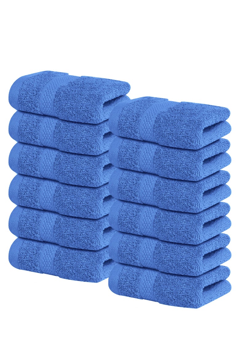 إنفينيتي اكسكلوسيفز Infinitee Xclusives [12 Pack] پریمیم بلیو واش کپڑے اور چہرے کے تولیے، 13 x 13 انچ (33 x 33 سینٹی میٹر) 100% سوتی، نرم اور جاذب واش کلاتھ سیٹ - باتھ روم، جم اور سپا کے لیے بہترین  - Image 1