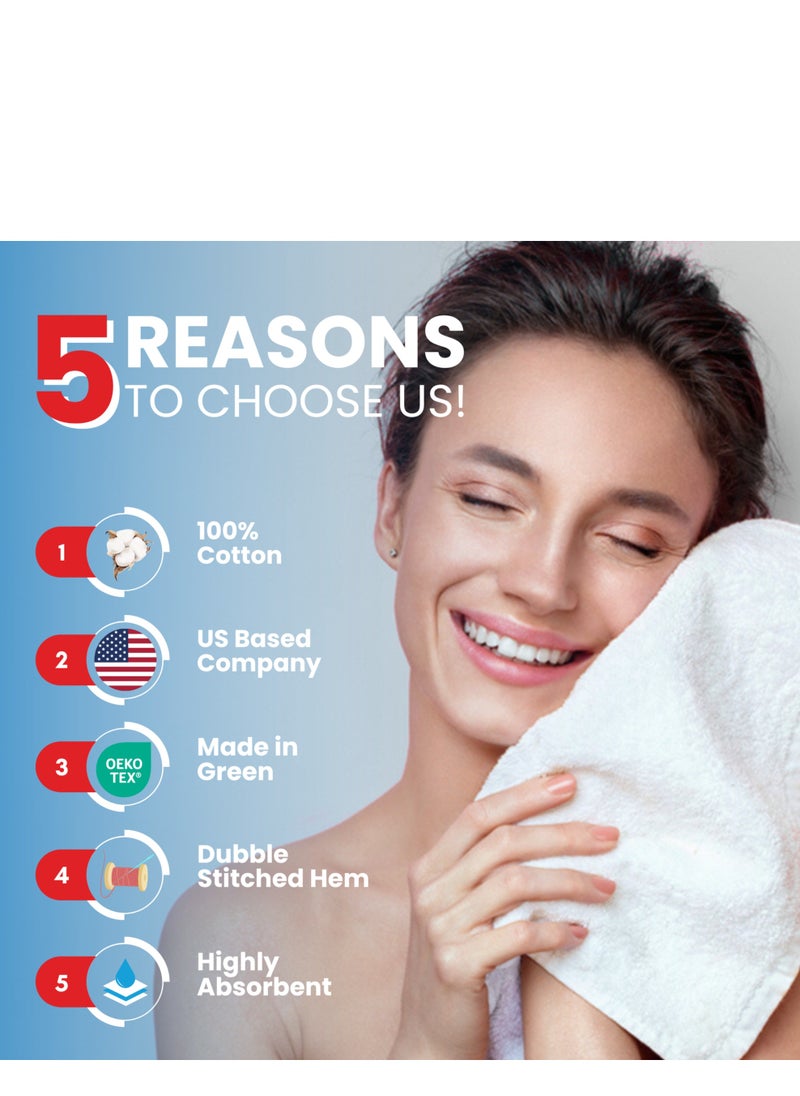 إنفينيتي اكسكلوسيفز Infinitee Xclusives [12 Pack] پریمیم بلیو واش کپڑے اور چہرے کے تولیے، 13 x 13 انچ (33 x 33 سینٹی میٹر) 100% سوتی، نرم اور جاذب واش کلاتھ سیٹ - باتھ روم، جم اور سپا کے لیے بہترین  - Image 2