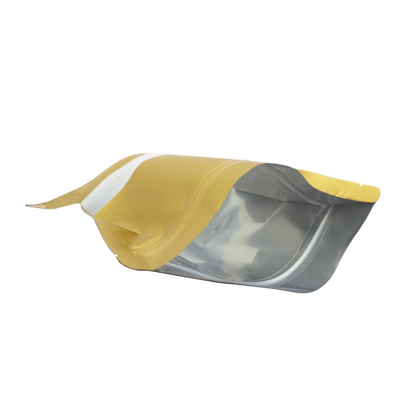Deera DEERA Stand Up Ziplock Reusable Airtight Polyester Storage Pouch Gold120mmX200mmPack of 50  - Image 5