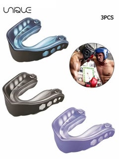 Unique 3 Pack EVA Mouthguards with Case, Sport Mouth Guards Mouthguard Gum Guard, Mouthguard Slim Fit for Boxing, Basketball, Hockey, Soccer  - Image 1