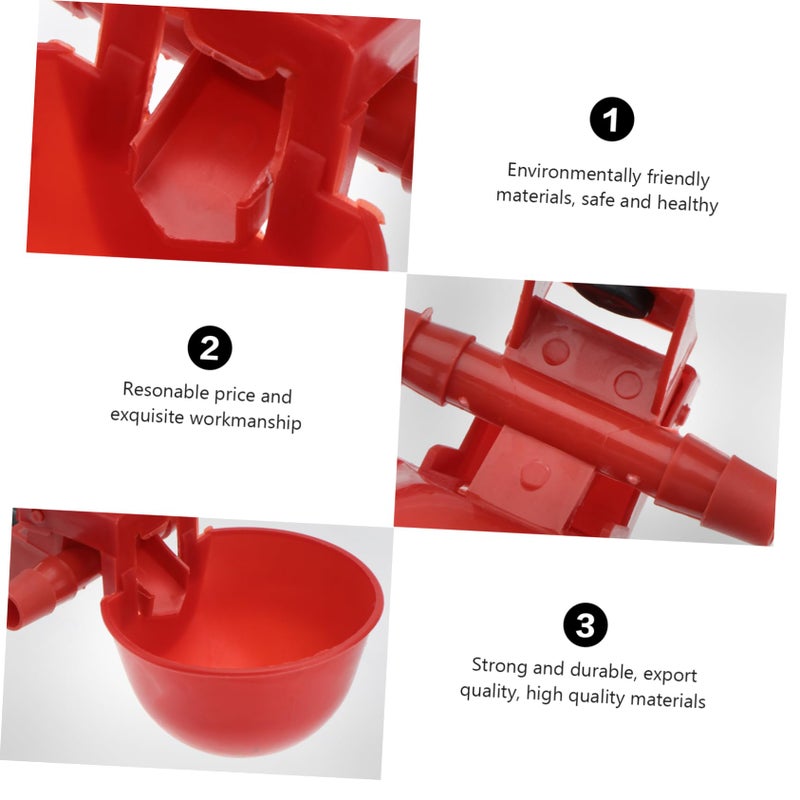 Automatic Poultry Waterer 10Pcs Durable Drinking Bowls Easy to Clean for Chickens Ducks Quails - Image 4