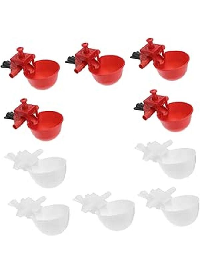 Automatic Poultry Waterer 10Pcs Durable Drinking Bowls Easy to Clean for Chickens Ducks Quails - Image 1