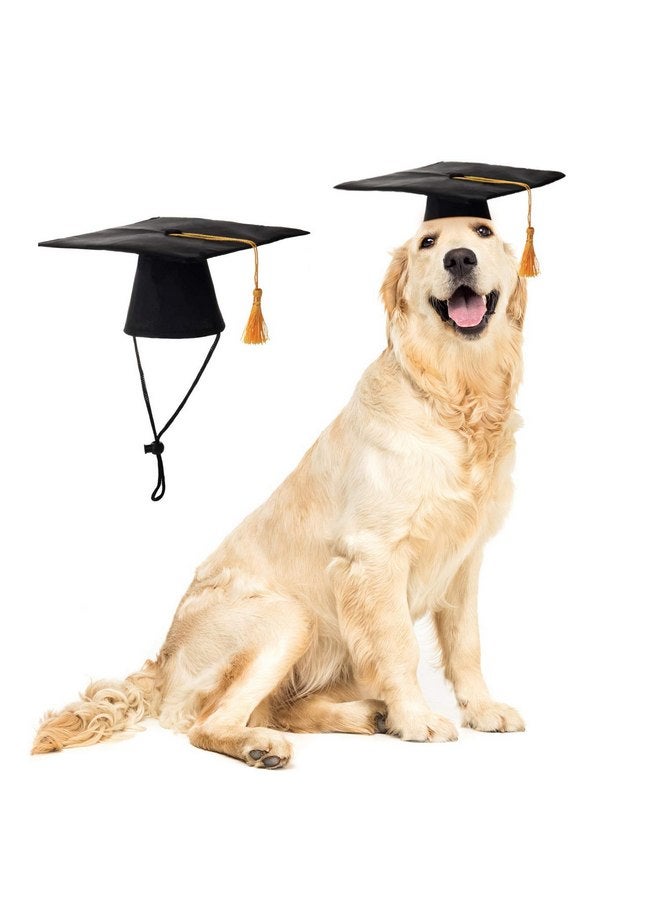 LKEX Pet Graduation Caps Small Dog Graduation Hats with Yellow Tassel Costume for Dogs Cats Holiday Costume Accessory - Image 1