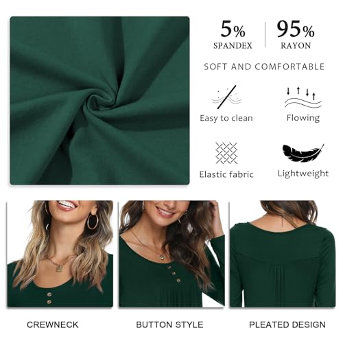 POPYOUNG Women's Long Sleeves Tunic Tops to Wear with Leggings Loose Fit Dressy Empire Waist Fall Tops XXL, Black - Image 5