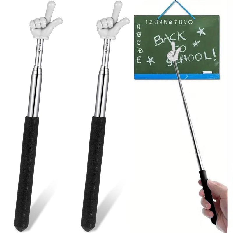 Kamwuld 2Pcs Pointer Finger Stick - Multipurpose Teacher Supplies Pointer Stick, Classroom Pointer and Finger Pointer Stick, Engaging Colors - Classroom Essentials for Effective Presentations - Image 1