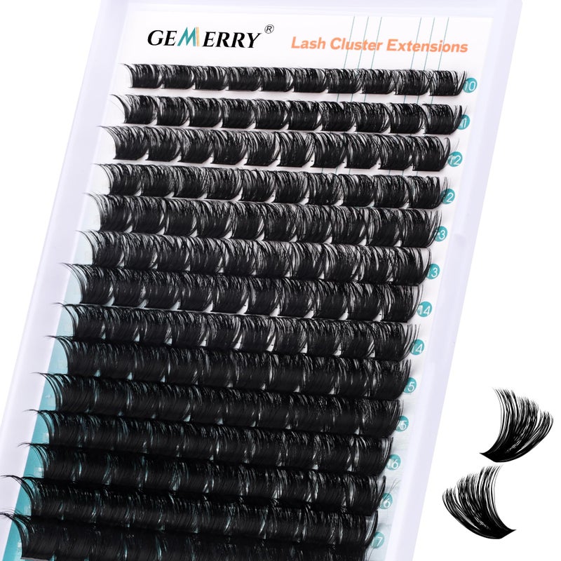 GEMERRY Eyelash Clusters Fluffy Lash Clusters Thick 280pcs 200D Cluster Eyelash Extensions DIY At Home Individual Lashes Cluster Lashes by GEMERRYï¼ˆ200P-10-18mm) - Image 1