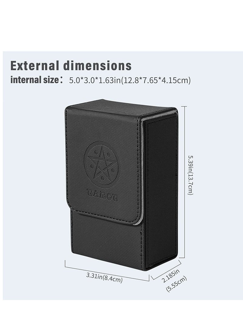 SYOSI Tarot Card Case Souvenir Card Storage Box Large Capacity Holds About 95 Pages for Most Standard Size Tarot Fold Top Design Not Included for Tarot Cards - Image 2
