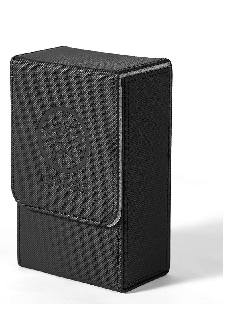 SYOSI Tarot Card Case Souvenir Card Storage Box Large Capacity Holds About 95 Pages for Most Standard Size Tarot Fold Top Design Not Included for Tarot Cards - Image 1