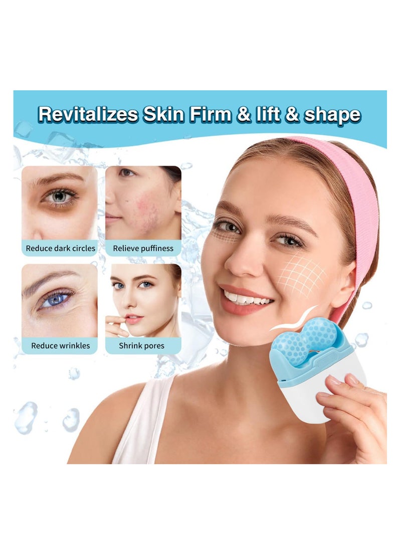 ECVV 2 في 1 بكرة ثلجية للوجه والعينين والجسم - رؤوس تدليك على شكل W و V، تقلص المسام، علاج بارد، قابلة لإعادة الاستخدام، تريح البشرة، ترفع وتشدد لمكافحة الانتفاخ - Image 3