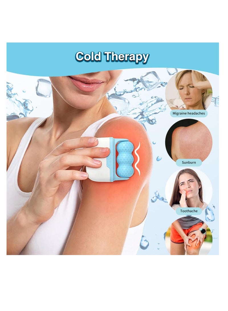 ECVV 2 في 1 بكرة ثلجية للوجه والعينين والجسم - رؤوس تدليك على شكل W و V، تقلص المسام، علاج بارد، قابلة لإعادة الاستخدام، تريح البشرة، ترفع وتشدد لمكافحة الانتفاخ - Image 4