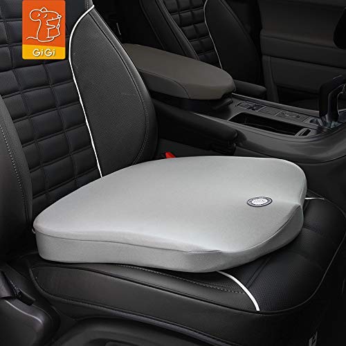 GiGi G-1585B Pure Memory Foam Breathable Car Seat Cushion Pad Ache Relief Pillow for Home/Office Chair, Car Seat (Grey), Pack of 1 - Image 2