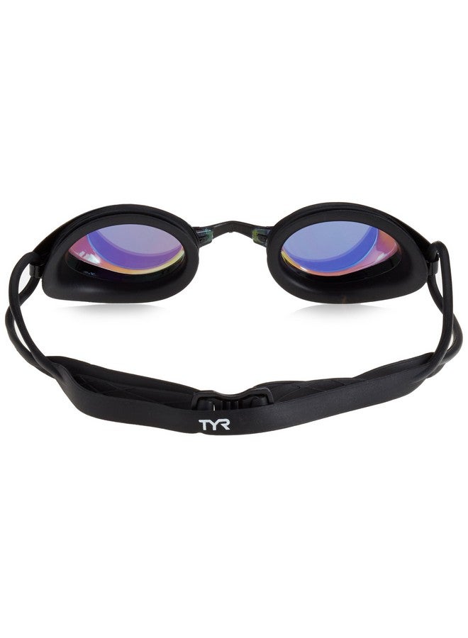 TYR Black Hawk Racing Mirrored Goggles, Gold Metal Rainbow Black, One Size - Image 3