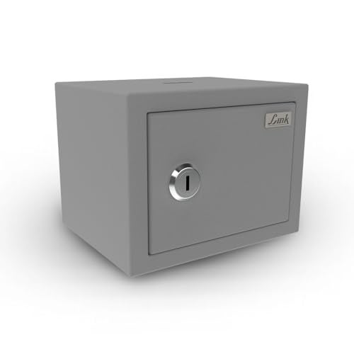 Link Smart 2 Litres Gullak Safe Locker for Home & Office| 3-Year Warranty| Mechanical Key, CRCA Material, Laser Cut Design| Vibrant Saaving Bank|Weight : 0.9 Kg| Acoustic Grey - Image 1