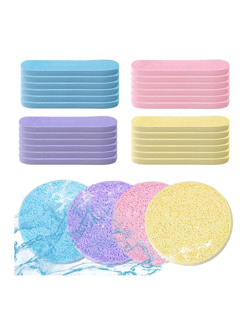 Gentle Exfoliating Makeup Sponges - Hypoallergenic Plant Cellulose - 24-Pack Multi-Color Set for Daily Skincare & Sensitive Skin - Image 1