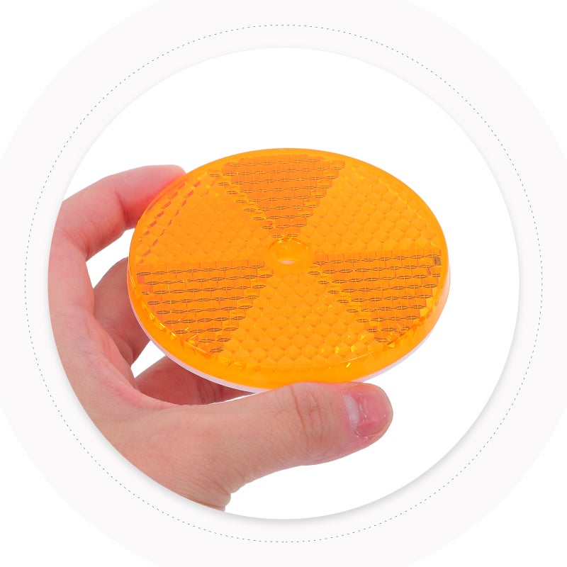 10pcs Front Reflector Round - Reflective Safety Warning Trailer Car Reflector For Driveway Dark Night - Image 3
