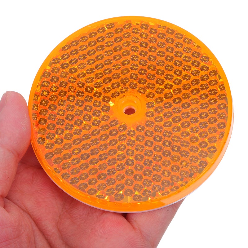 10pcs Front Reflector Round - Reflective Safety Warning Trailer Car Reflector For Driveway Dark Night - Image 2