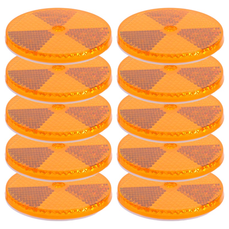 10pcs Front Reflector Round - Reflective Safety Warning Trailer Car Reflector For Driveway Dark Night - Image 1