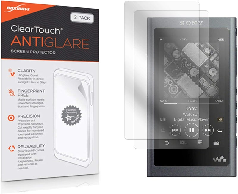 BoxWave Screen Protector Compatible with Sony NW-A55 - ClearTouch Anti-Glare (2-Pack), Anti-Fingerprint Matte Film Skin for Sony NW-A55 - Image 1