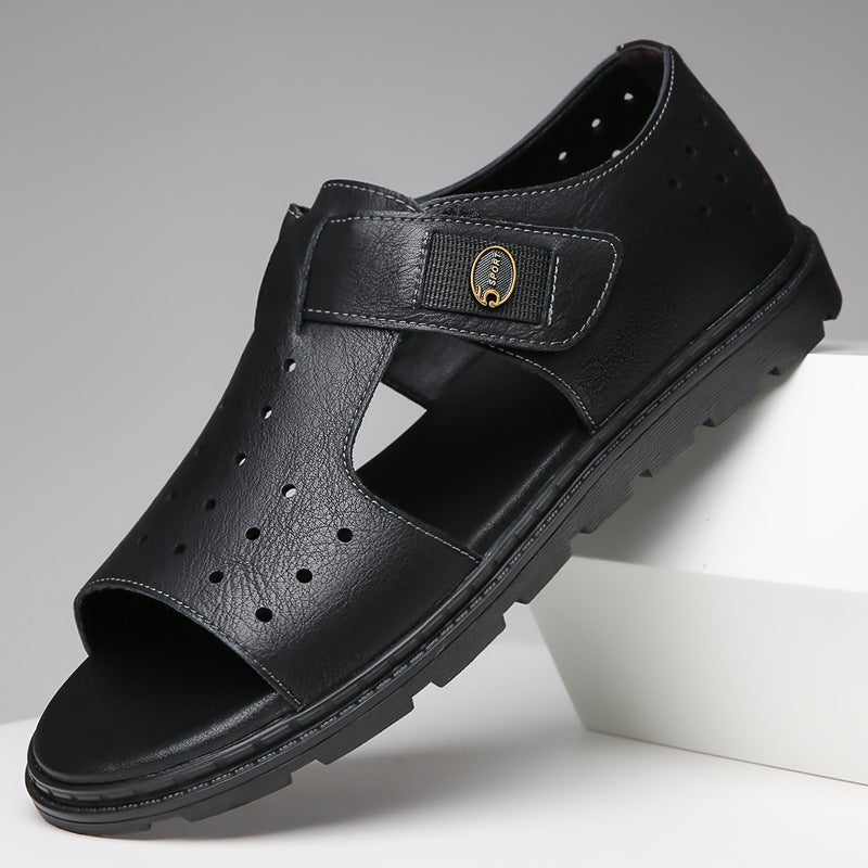 2023 Summer New Men's Hollow Breathable Sandals Casual Shoes Fashion Roman Beach Shoes Open Toe Men's Shoes 6602 - Image 4