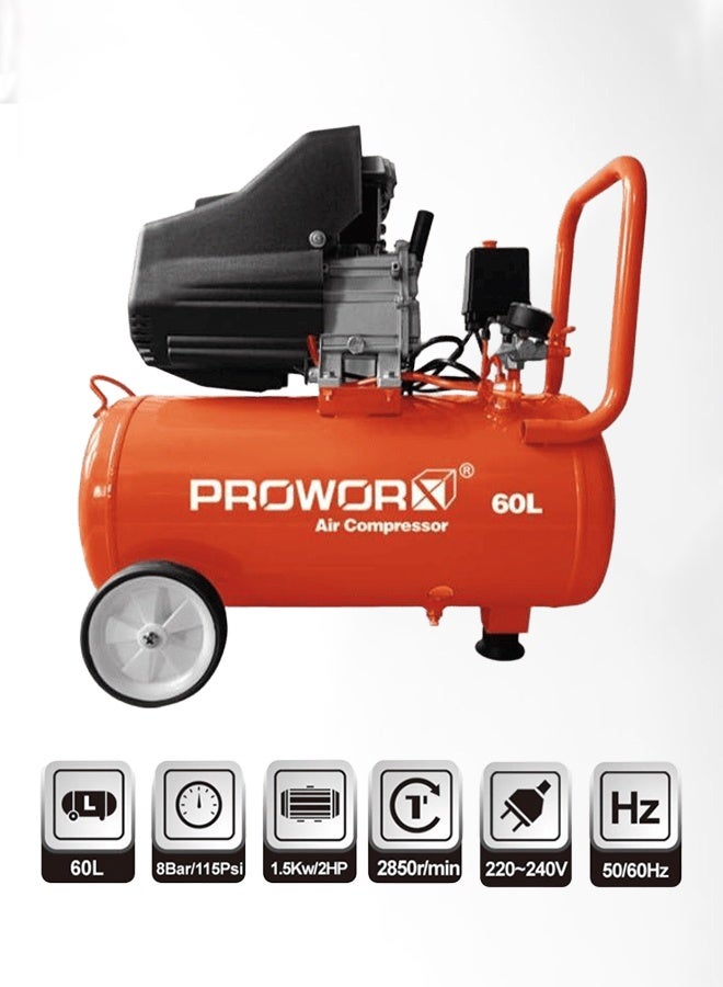 PROWORX AC60-2HP Air Compressor 60L – 2HP, 8Bar, 1.5kW, 2850 RPM - Image 2
