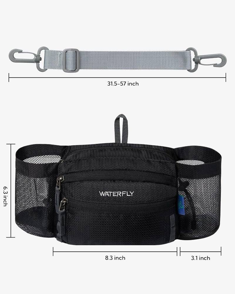 WATERFLY Fanny Pack Waist Bag: Waist Pack for Women Men with Two Water Bottle Holder Hiking Fanny Pack for Running Walking DogWalking Travel Cycling - Image 5