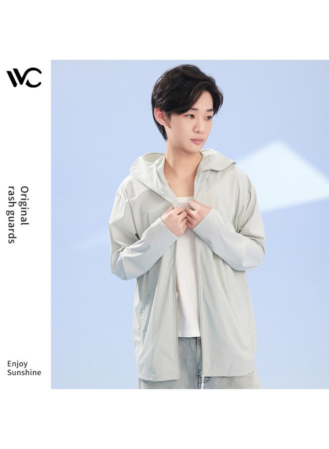 VVC جاكيت حماية من الشمس للرجال - قميص واقي من الشمس في الهواء الطلق مع حجب الأشعة فوق البنفسجية، معطف واقي من الشمس بارد وقابل للتنفس مع قماش حرير الثلج - Image 2