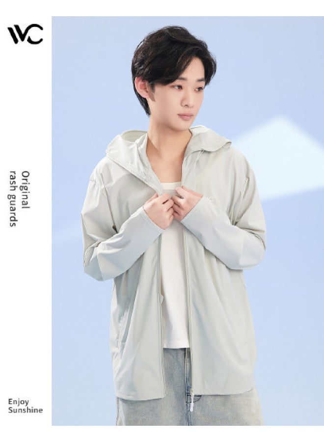 VVC جاكيت حماية من الشمس للرجال - قميص واقي من الشمس في الهواء الطلق مع حجب الأشعة فوق البنفسجية، معطف واقي من الشمس بارد وقابل للتنفس مع قماش حرير الثلج - Image 1