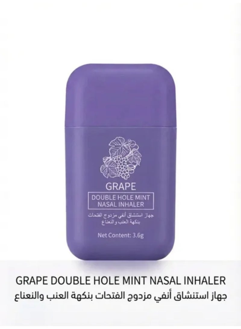 1pc Grape Portable Aromatherapy Nasal Inhaler - Strong Refreshing Menthol Grape | Dual-Hole Design, No Additives | Relieves Stuffy Nose | For Driving, Study, Cold Relief - Image 1