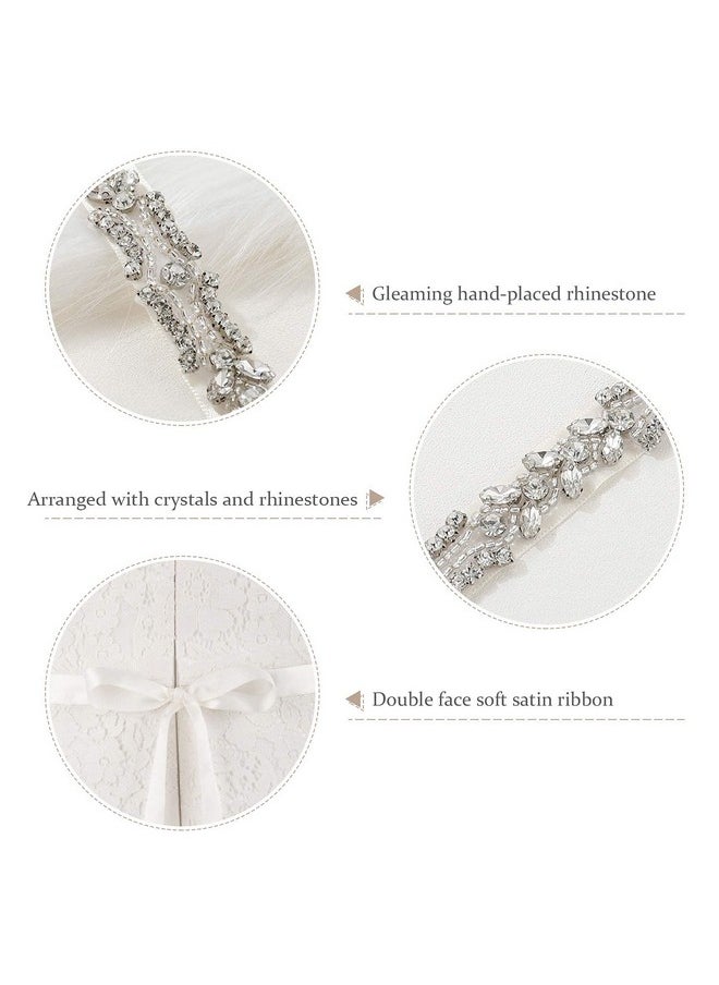 AW BRIDAL - Bridal Belt Rhinestone Wedding Belt Sash Crystal Thin Wedding Belt For Women Dress Belt For Wedding Gown Dress Silver Belt - Image 1