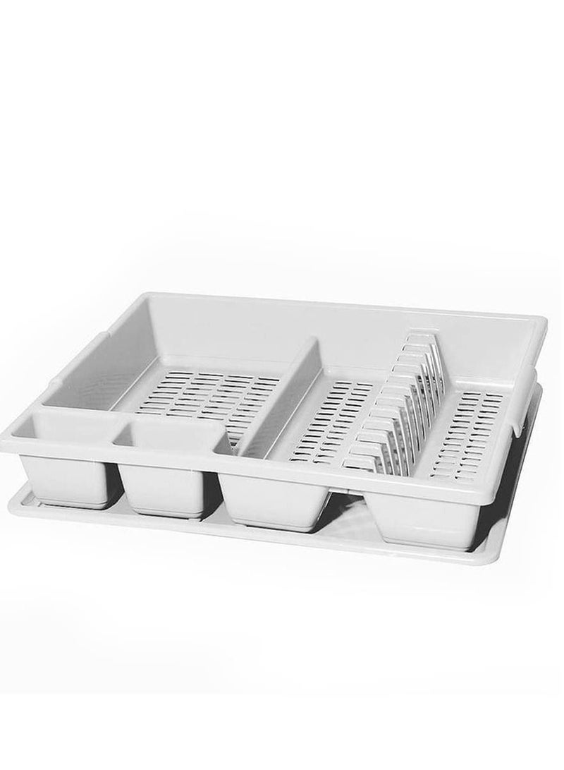 بلاستيكنا رف أطباق مع صينية ابيض - Image 2