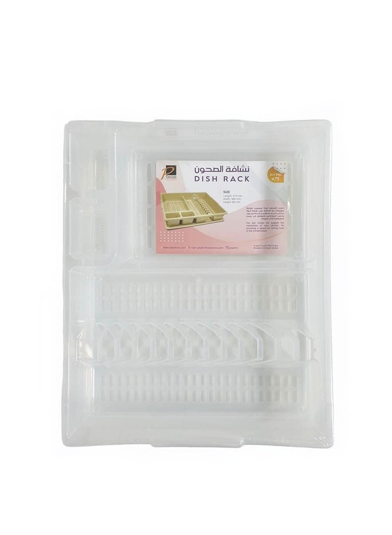 بلاستيكنا رف أطباق مع صينية ابيض - Image 3