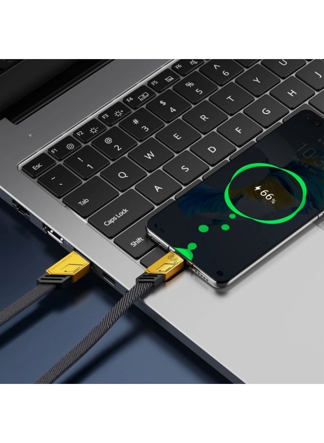 TRANSFORMERS Bumblebee Edition 65W Fast Charging Cable USB-A to USB-C, Durable Nylon Braided Cord, High-Speed Data Transfer, Tangle Free Design 1.5m– TF-A08 Black/Yellow - Image 5