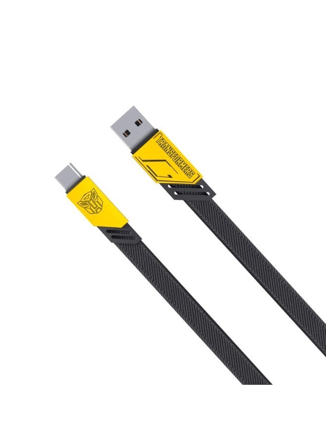 TRANSFORMERS Bumblebee Edition 65W Fast Charging Cable USB-A to USB-C, Durable Nylon Braided Cord, High-Speed Data Transfer, Tangle Free Design 1.5m– TF-A08 Black/Yellow - Image 3