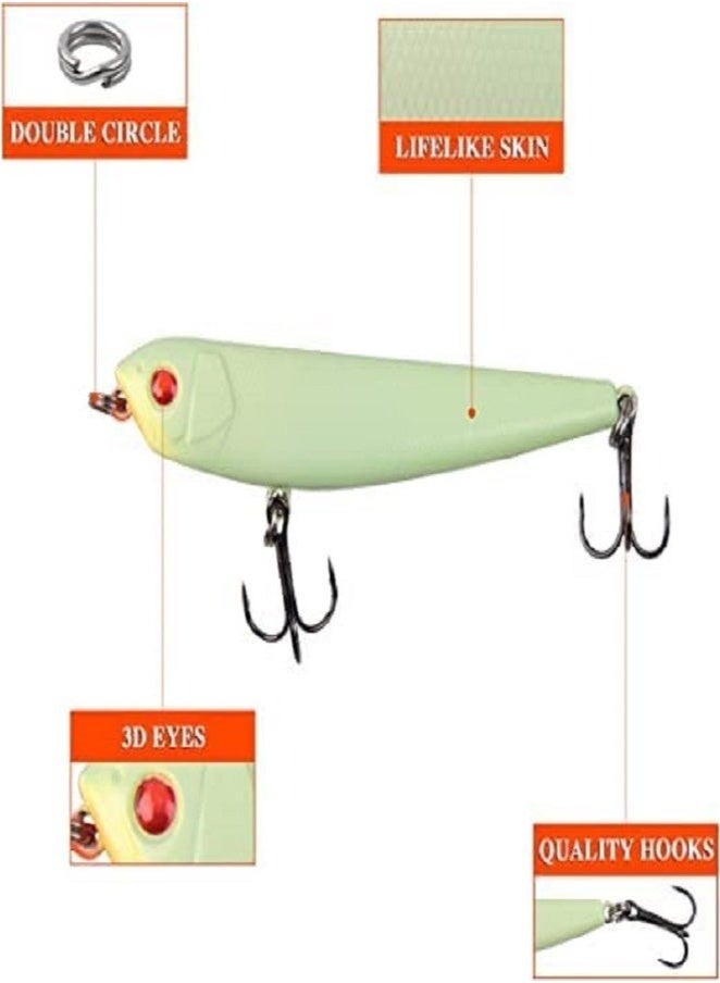 gogolove Fishing Lures, 5 Pieces Glowing Lures Set ,Top Water Luminous Fishing Lures Kit, Sea fishing Lures ,Lure Fishing Set , Saltwater Fishing Lures with Strong Triable Fishing Sharp Hooks - Image 4