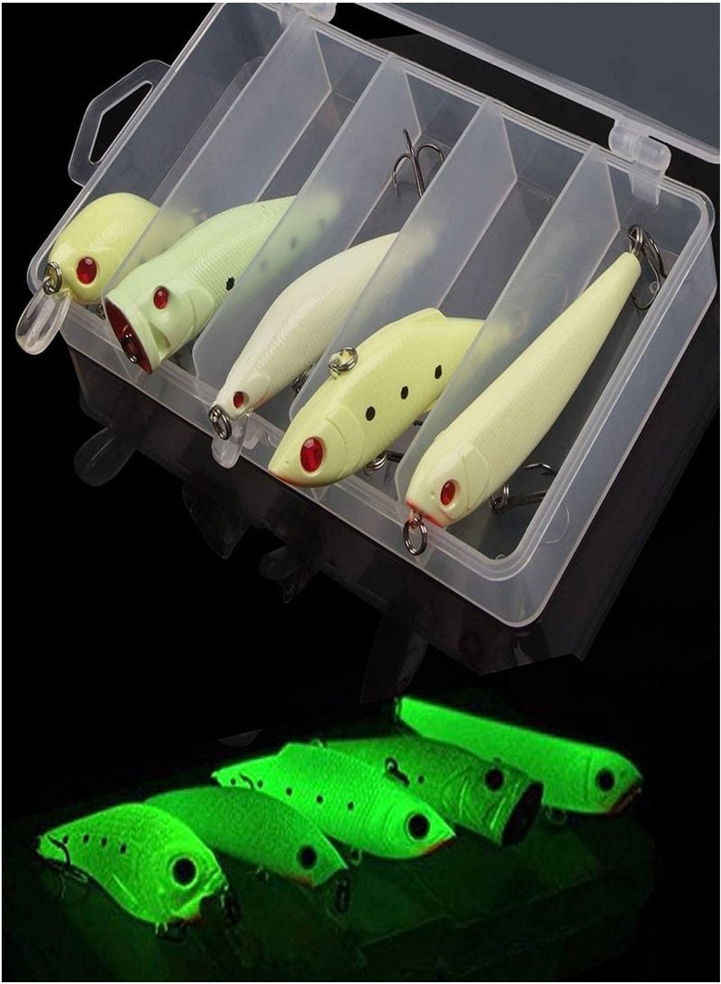 gogolove Fishing Lures, 5 Pieces Glowing Lures Set ,Top Water Luminous Fishing Lures Kit, Sea fishing Lures ,Lure Fishing Set , Saltwater Fishing Lures with Strong Triable Fishing Sharp Hooks - Image 5