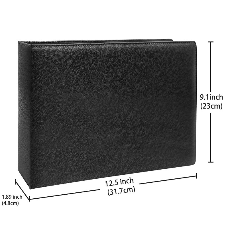 LLi Cufite 3 Rings Check Binder for End-Stub Deskbook Checks, 3 on a Page, Fit 3 & 9 Holes Check Faux Leather (9.1"x12.5") (Black) - Image 3