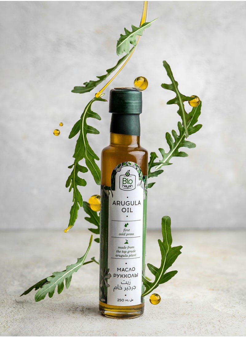 Biohayah - Biohayah Arugula Oil 100% Cold Pressed Pure Organic Natural Herbal Hair Growth Skin Eyebrows Eyelashes Body Nail Moisturizer Non Gmo 250 ml - Image 1