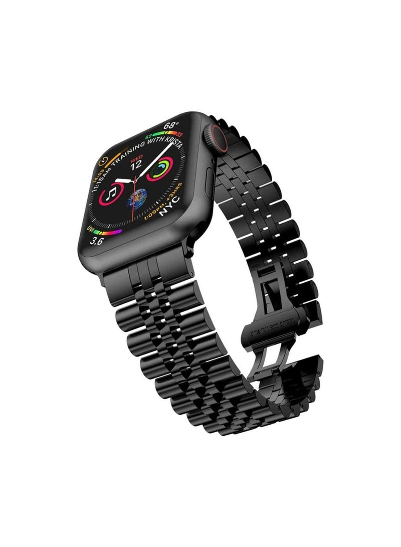 Stainless Steel Solid Strap Metal Bracelet for Apple Watch 42/44/45mm - Image 1