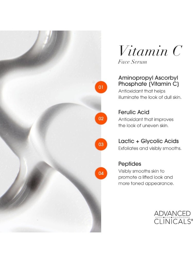 أدفانسد كلينيكال علاج البقع الداكنة وبهتان البشرة – سيروم Advanced Clinicals Vitamin C لتفتيح البشرة وتوحيد اللون ومنح إشراقة شبابية - Image 4