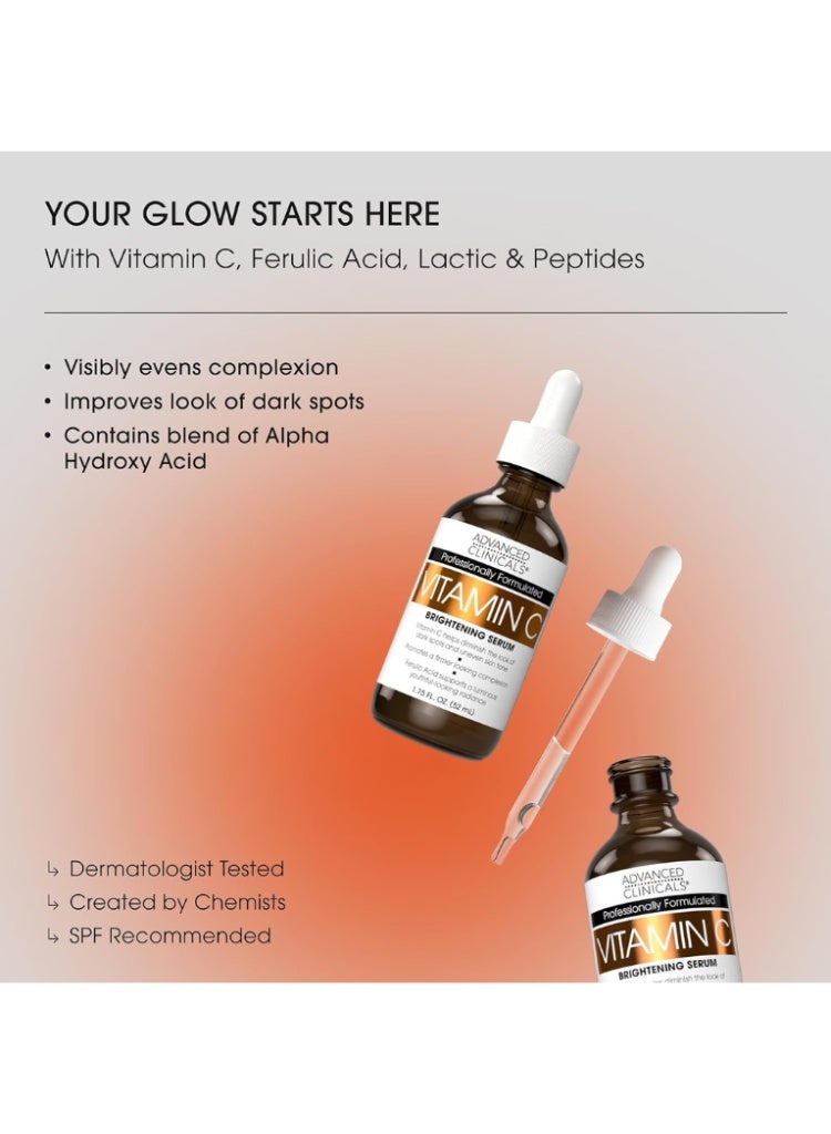 أدفانسد كلينيكال علاج البقع الداكنة وبهتان البشرة – سيروم Advanced Clinicals Vitamin C لتفتيح البشرة وتوحيد اللون ومنح إشراقة شبابية - Image 2