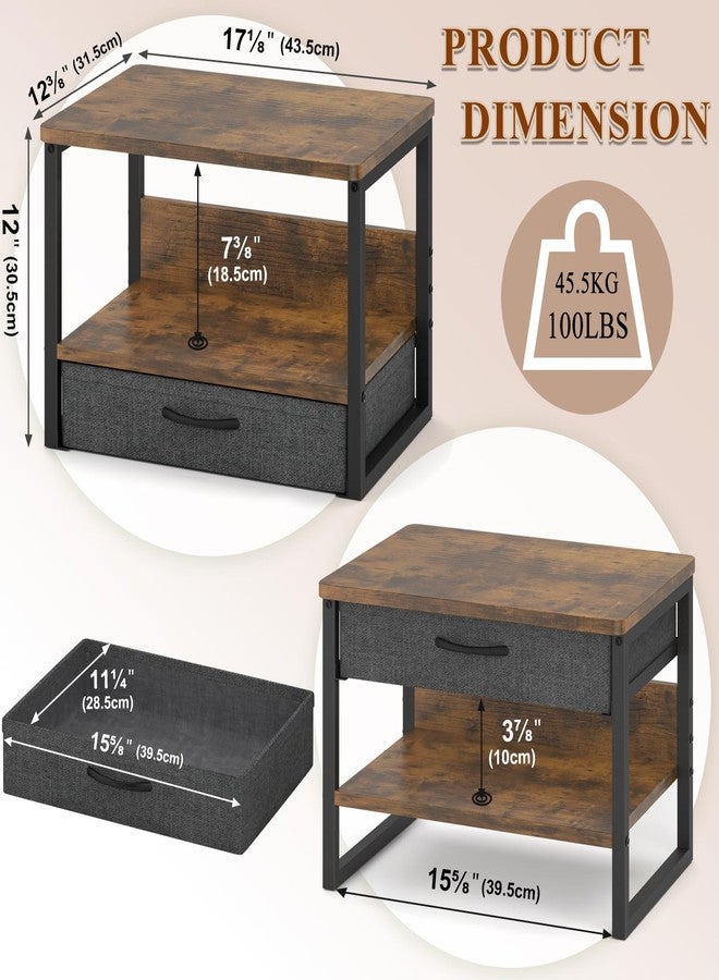 MARTY Printer Stand with Storage Drawer for Desk, 2-Tier Desktop Printer Stand Shelf Organzier for Home Office Printer Riser Under Desk Small Printer Table (Rustic Brown) - Image 3
