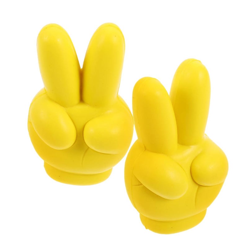 2Pcs Yellow Car Antenna Topper Weatherproof PU Material Easy Install Roof Decoration - Image 2