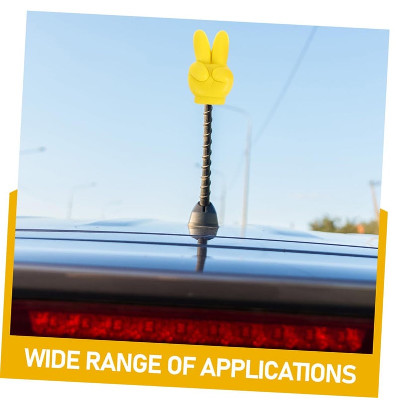 2Pcs Yellow Car Antenna Topper Weatherproof PU Material Easy Install Roof Decoration - Image 4