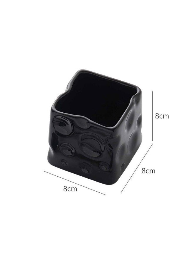 Cream Style Advanced Fruit Fork Suit Multi-purpose Ceramic Cheese Storage Can Bar Decoration Good Hand Ceremony-Specification:Black - Image 1